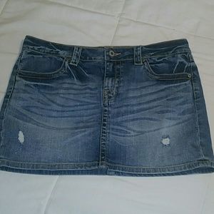 VS Low Flap denim miniskirt